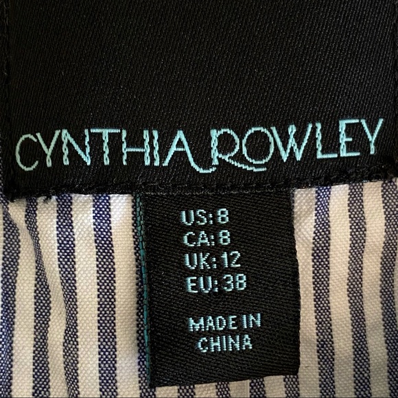 CYNTHIA ROWLEY  | BICYCLE & STRIPES SLEEVELESS SHIFT DRESS  SZ 8 - Picture 14 of 16